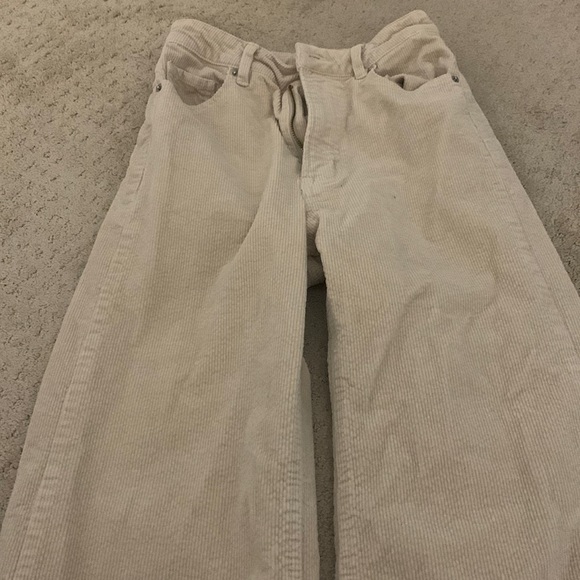 h&m corduroy tan wide leg pants - Picture 1 of 3